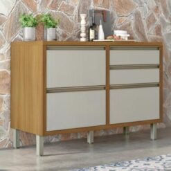 Balcão de Cozinha Baronesa 1,20m - Freijó/Off White