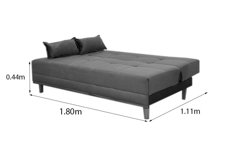 Sofá Cama Madrid Veludo Cinza 2303 Larg. 1.80m - Molas Bonnel - Imagem 8