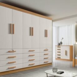Guarda-Roupa Mônaco 6 portas e 12 gavetas - Cinamomo/Off White