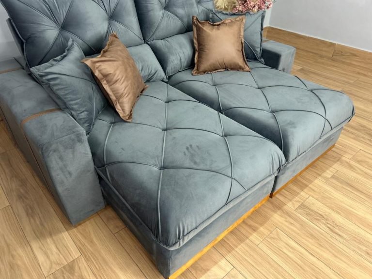 Sofá Retrátil e Reclinável Gran Bello 2.50m - Cinza Veludo - Imagem 5