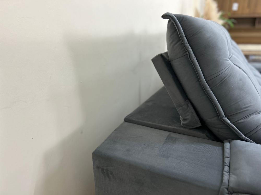 Sofá Retrátil Reclinável Iguaçu 2.10m - Cinza Veludão - Imagem 9