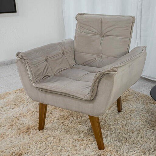 Poltrona Pérola Veludo Capuccino - Imagem 2