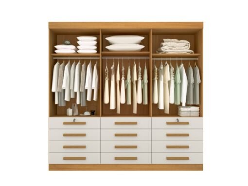 Guarda-Roupa Mônaco 6 portas e 12 gavetas - Cinamomo/Off White - Imagem 2