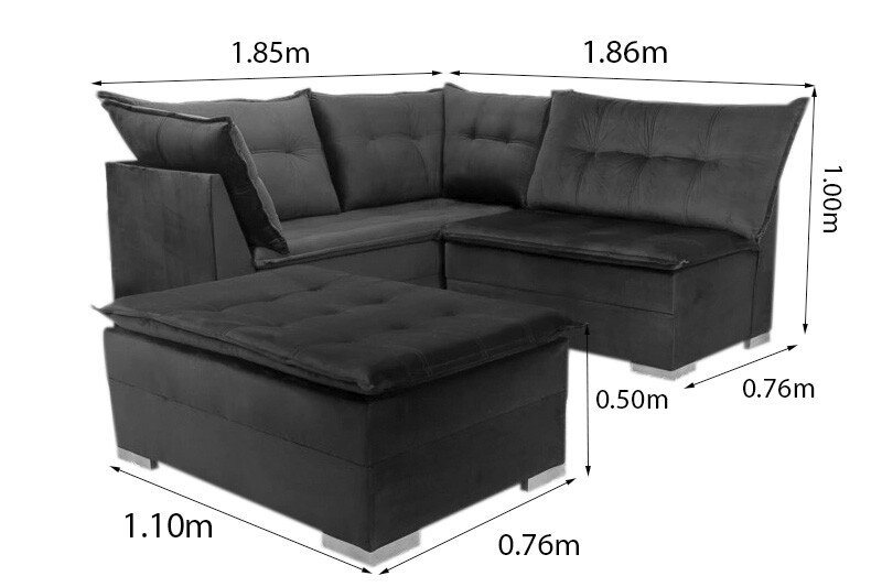 Sofá de Canto Vênus Veludo 3 em 1 Terracota 549 - Imagem 8