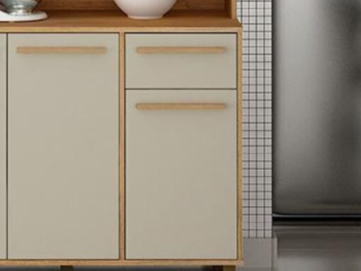 Armário Kit de Cozinha Ametista 5 portas - Cinamomo/Off White - Imagem 5