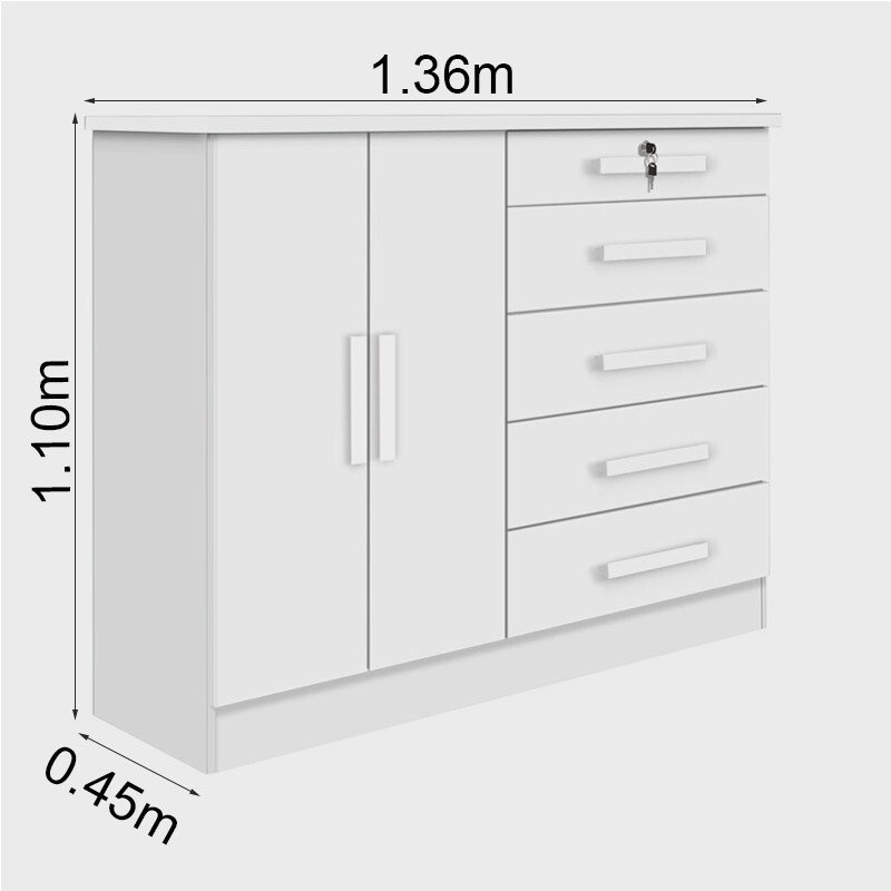 Cômoda New Athos Branco 5 Gavetas e Sapateira Larg. 1.36m - D Doro - Imagem 4