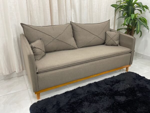 Sofá 2 lugares Lisboa Living 1.80m - Marrom Linho - Imagem 6