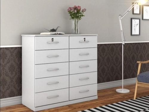 Cômoda 10 gavetas com chave Ref.: 06 - Branco