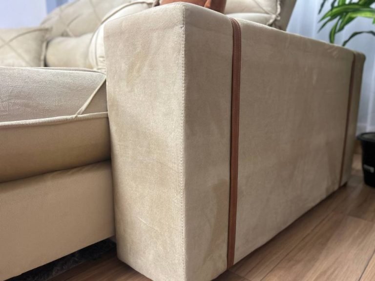 Sofá Retrátil Reclinável Pleno 2.50m - Bege Veludo - Imagem 7