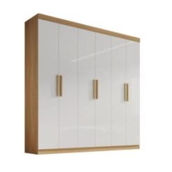Guarda-Roupa Colibri 6 Portas e 6 Gavetas - Cinamomo/Off White