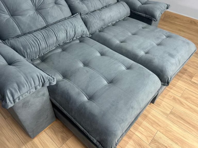 Sofá Retrátil e Reclinável Istambul 2.30m - Cinza Veludo - Imagem 3