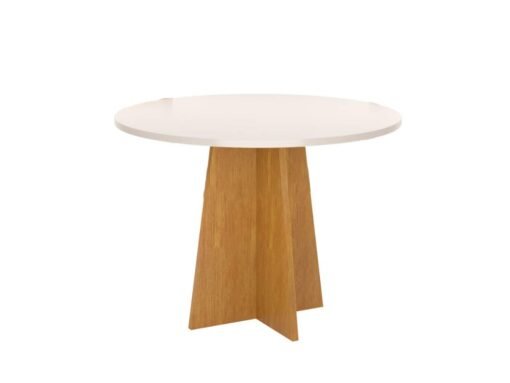 Mesa de Jantar Flipp Circular 0.90 Com 4 Cadeiras Brisa - Mel Blonde/Off white/Pastel - Imagem 3