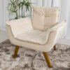 Poltrona Pérola Veludo Bege