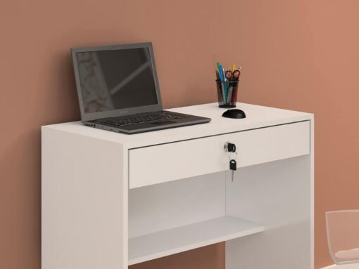 Escrivaninha Andorinha 1 Gaveta Com Chave - Branca