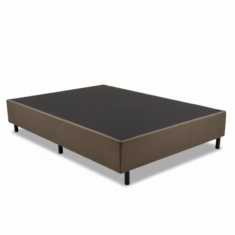 Box Casal Sued Marrom 138x188x37 - Nosso Sonho