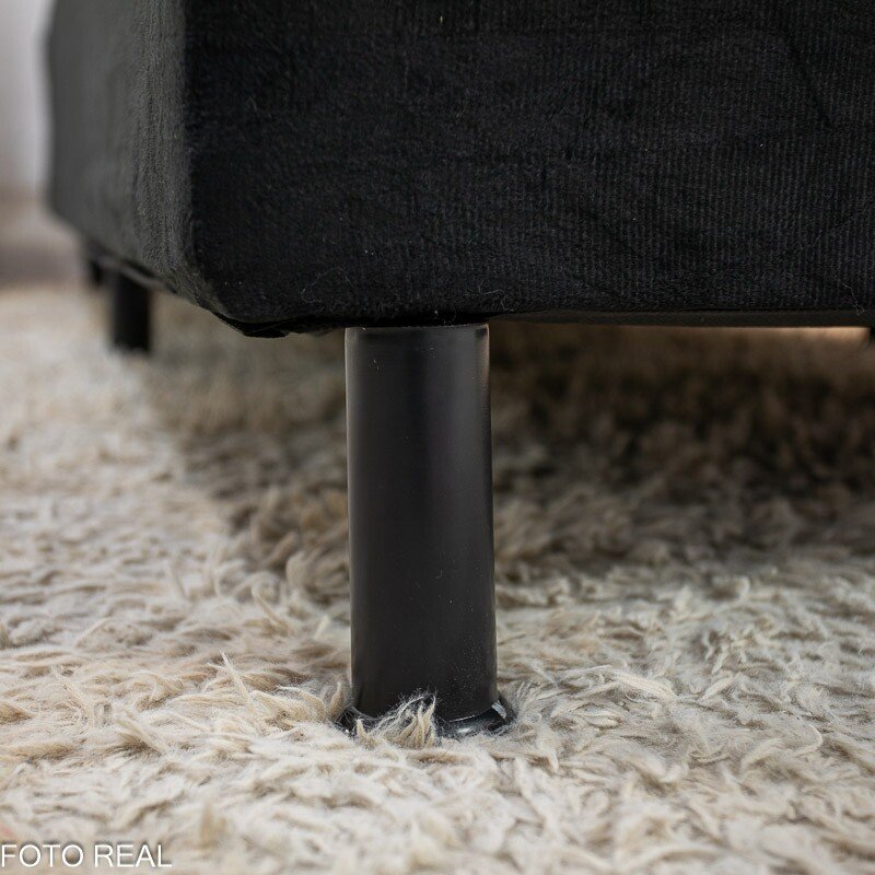 Box Solt. Sued Preto Nosso Sonho + Colchão Solteiro Confort Premium 88x188x55 D28 - Inovaflex - Imagem 5