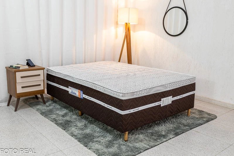 Roupeiro Dubai C/Espelho 3 Pts. 3 Gav. Branco Larg. 1.79m Carioca + Cama Box Casal Livina Molas Ensacadas 138x188x58 Orthoside - Imagem 3