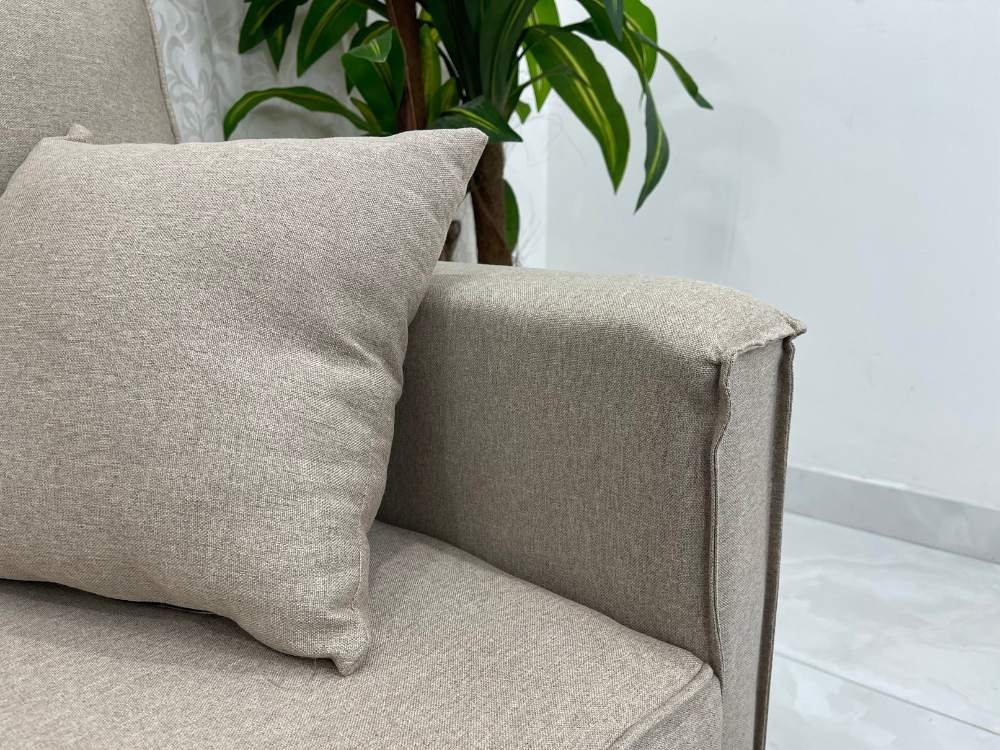 Sofá 2 lugares Slim 1.40m - Bege Linho - Imagem 3