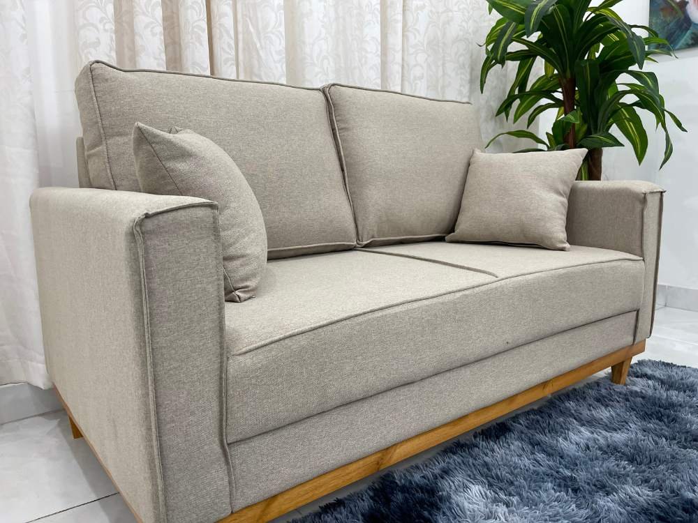 Sofá 2 lugares Slim 1.40m - Bege Linho - Imagem 6