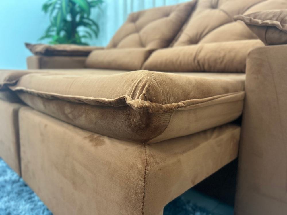 Sofá Retrátil Reclinável Brasão 2.00m- Terracota Veludo - Imagem 6