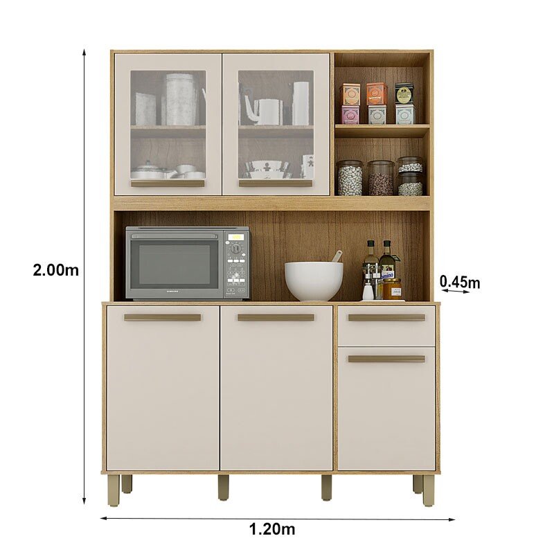 Armário de Cozinha Rubi Cinamomo/Off Valdemoveis - Imagem 3