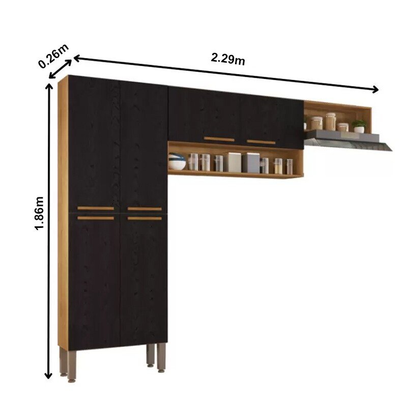 Cozinha Madri Cinamomo/Preto Sallêto - Imagem 3