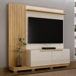 Home Santiago Larg. 2.00m Off/Cinamomo Ripado TV até 80" - Valdemoveis