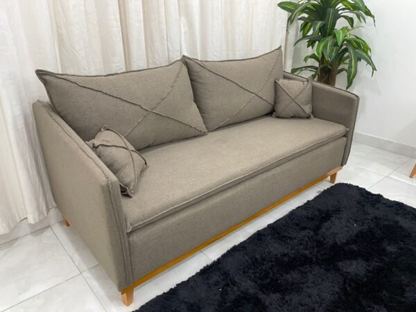 Sofá 2 lugares Lisboa Living 1.80m - Marrom Linho - Imagem 2