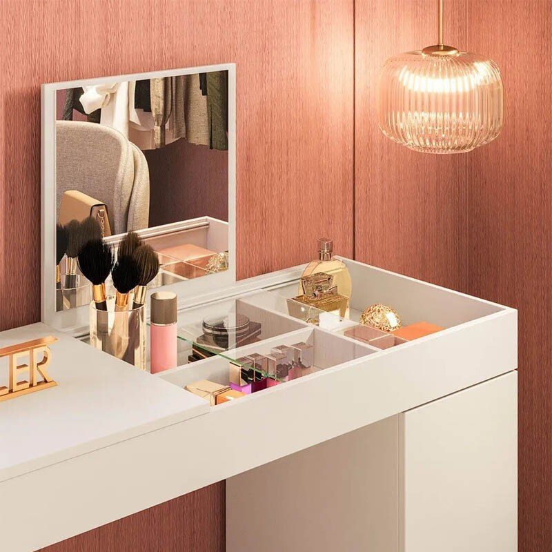 Escrivaninha e Penteadeira Love Branco/Cinamomo Larg. 1.212m - Mobler - Imagem 3