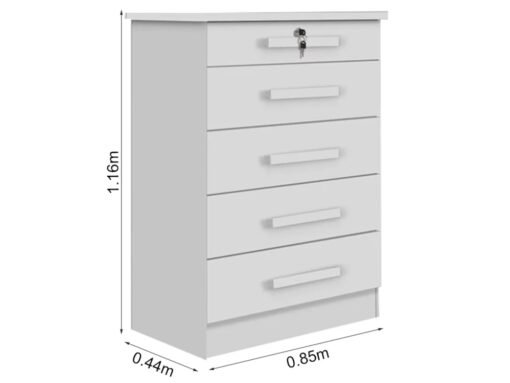 Cômoda Ipanema 5 gavetas - Branco - Imagem 2