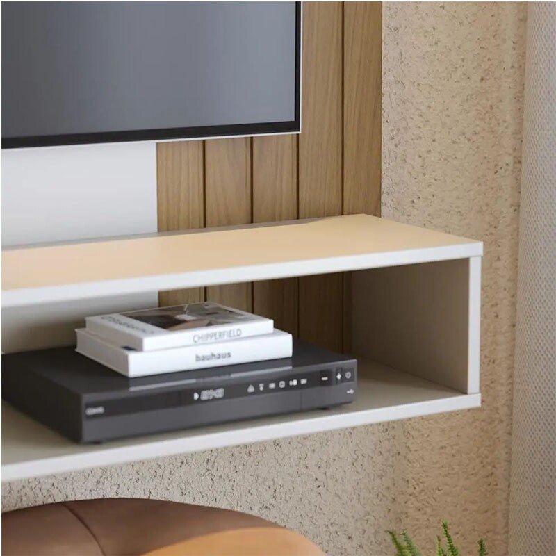 Home Suspenso Jurerê Larg. 1.60m Off/Freijó Para TV até 60" - Colibri - Imagem 3