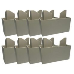 Kit com 8 pés plástico retangular - Branco