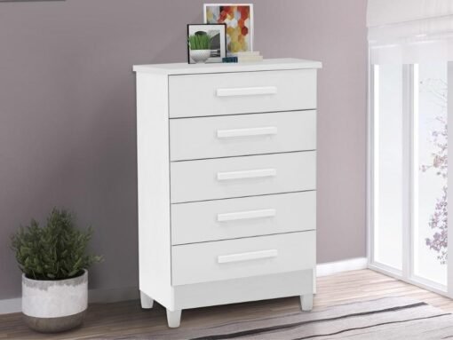 Cômoda Paola 5 gavetas - Branco