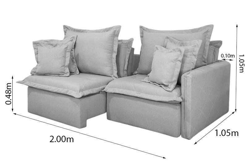 Sofá Retrátil Reclinável Lima 2.00m Linho Cinza A59 - Sem Caixa - Imagem 14