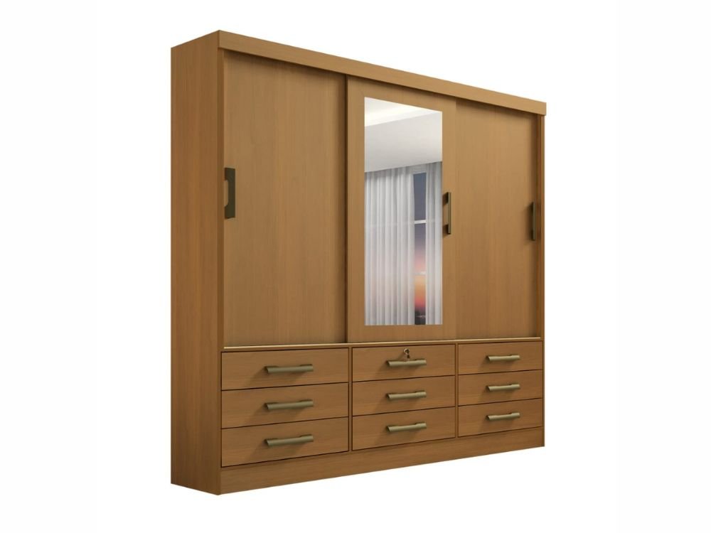 Guarda-Roupa Meridian 3 portas e 9 gavetas - Cinamomo