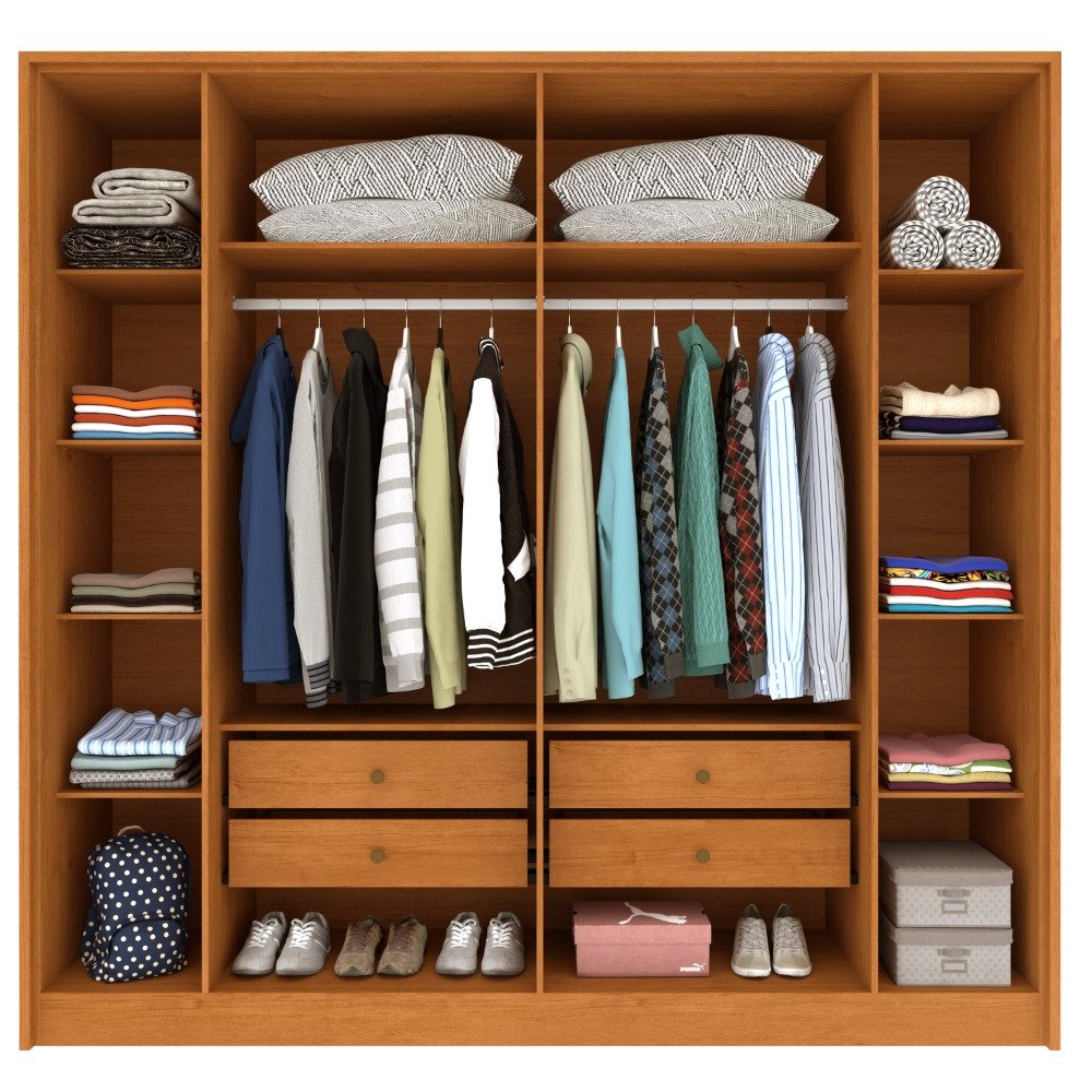 Guarda-Roupa Guarani 6 Portas Tcil - Ripado Cinamomo/Off White - Imagem 3