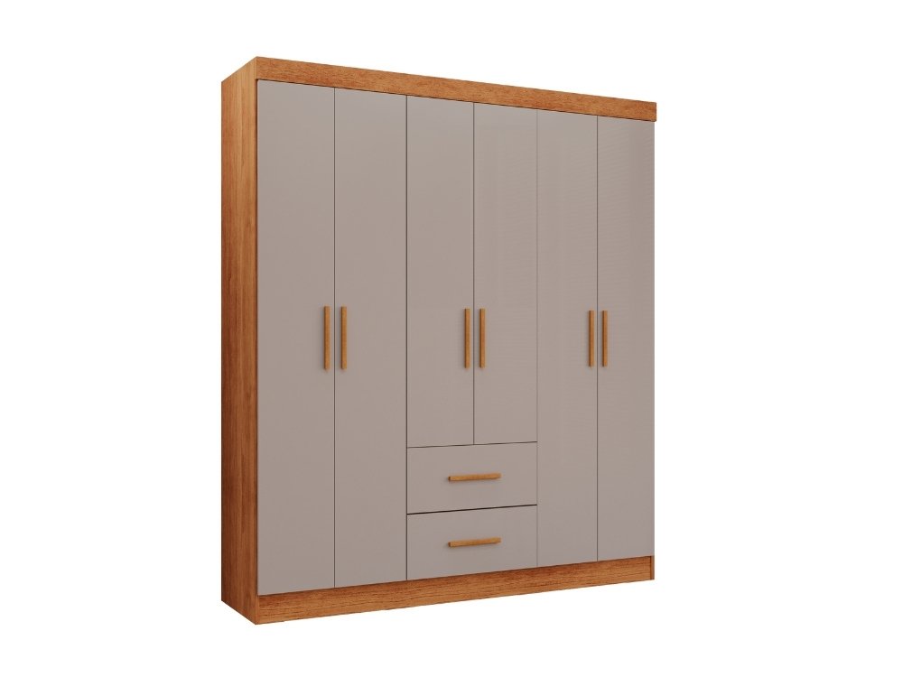 Guarda-Roupa Estrela 6 portas - Cinamomo/Off White - Imagem 2