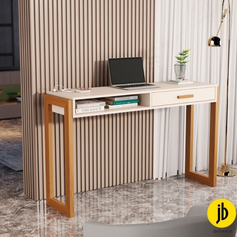Escrivaninha JB 6055 Luxo Off 1 Gaveta Larg. 1.30m - JB Bechara