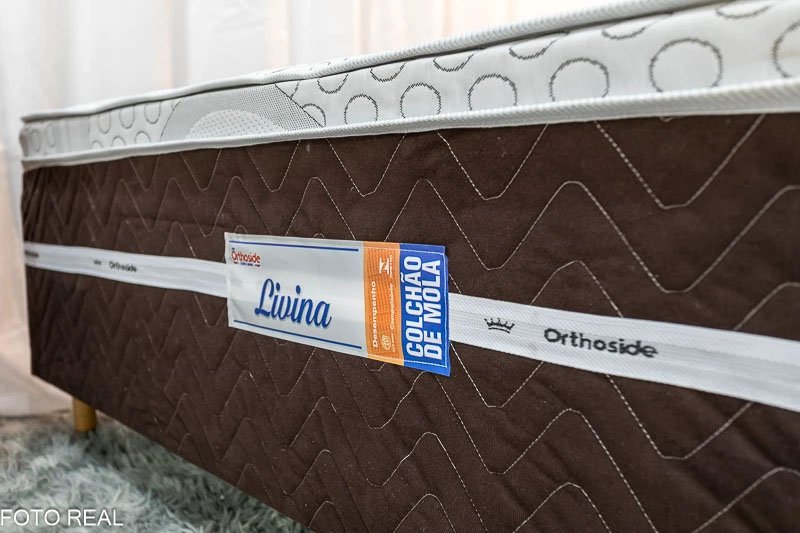 Roupeiro Dubai C/Espelho 3 Pts. 3 Gav. Branco Larg. 1.79m Carioca + Cama Box Casal Livina Molas Ensacadas 138x188x58 Orthoside - Imagem 8