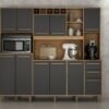 Armário Kit de Cozinha Petra 11 portas -  Cinamomo/Grafite