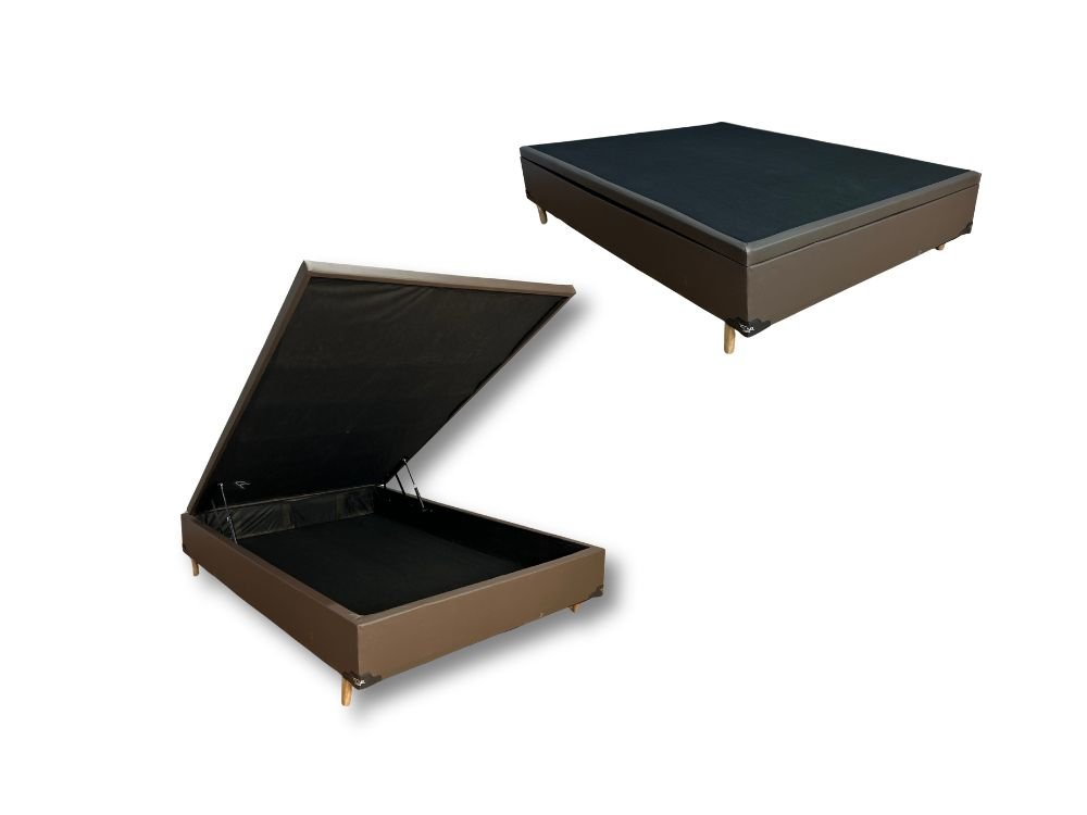 Base Baú Carioca Casal - Marrom Corino - Imagem 6