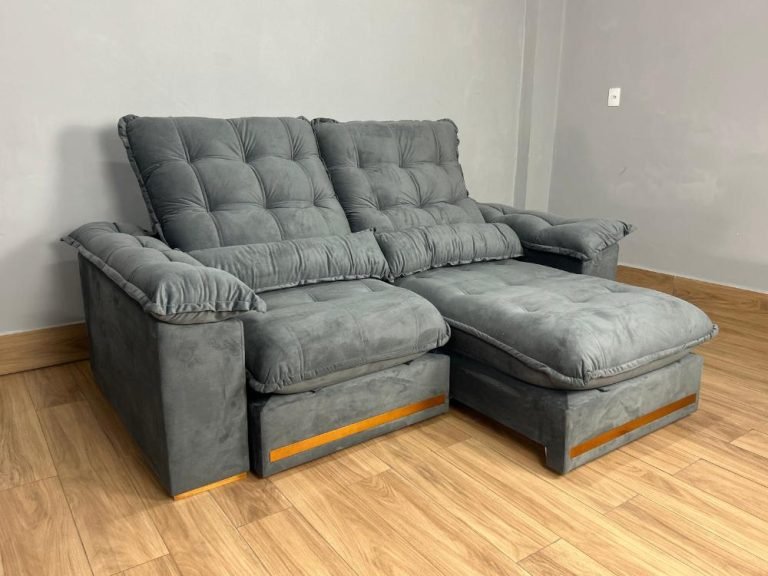 Sofá Retrátil e Reclinável Istambul 2.30m - Cinza Veludo - Imagem 2