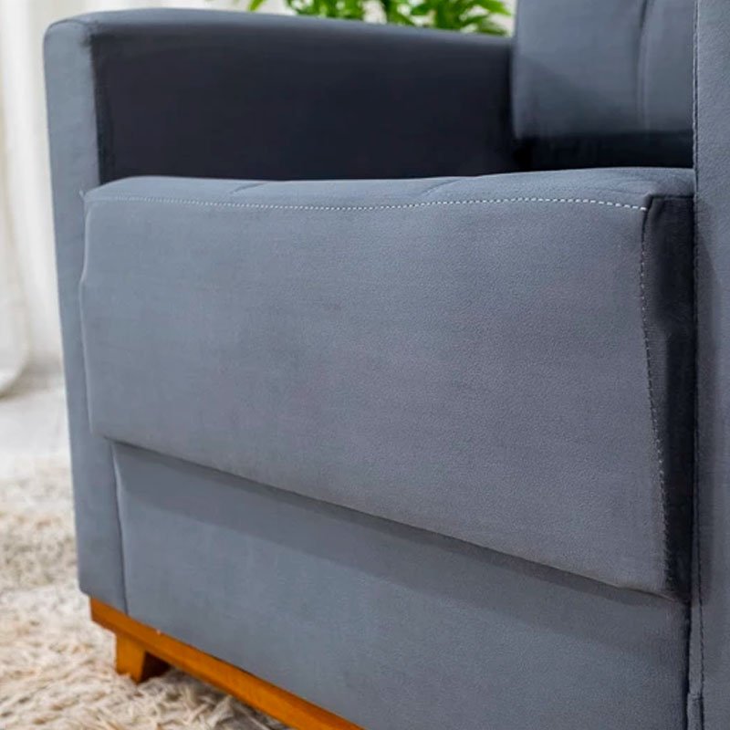 Poltrona Áustria Veludo Grafite A15 - Imagem 4