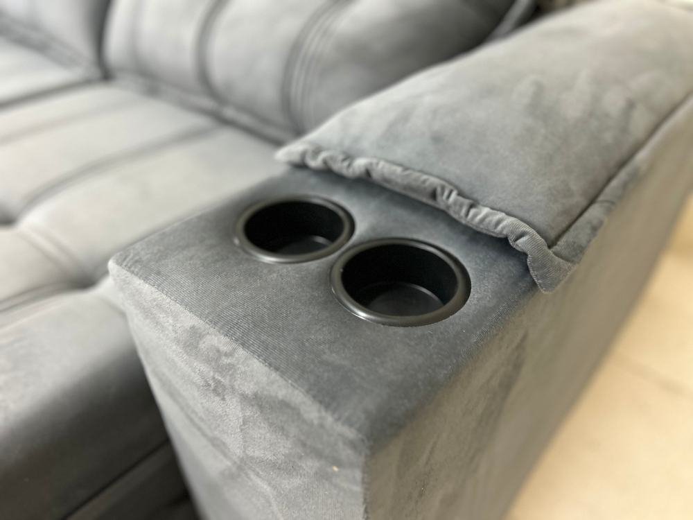 Sofá Retrátil Reclinável Iguaçu 2.10m - Cinza Veludão - Imagem 2