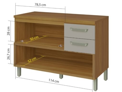 Balcão de Cozinha Princesa 1,20 - Freijo/Off White - Imagem 2