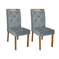 Conjunto Cadeiras Jasmim 2 unidades - Cinamomo/Cinza