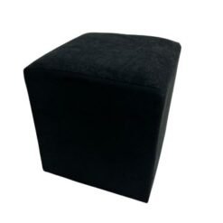 Puff quadrado - Preto Suede