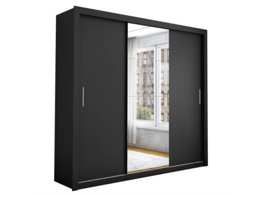 Guarda-Roupa Dubai Plus c/ espelho 3 Portas e 3 Gavetas - Preto