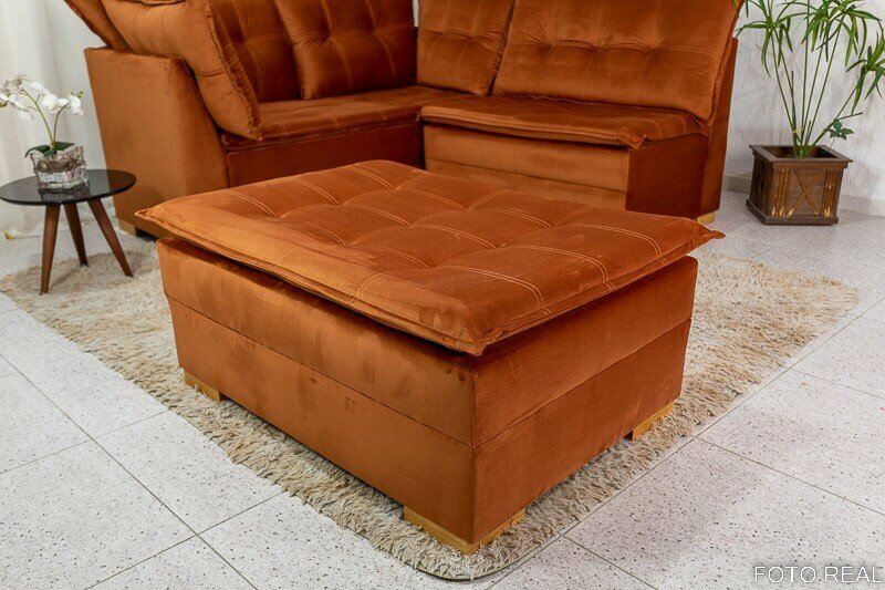 Sofá de Canto Vênus Veludo 3 em 1 Terracota 549 - Imagem 6