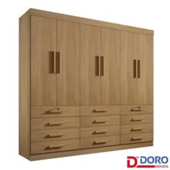 Guarda-Roupa Casal Mônaco 6 Portas 12 Gavetas Cinamomo Larg. 2.40m D Doro